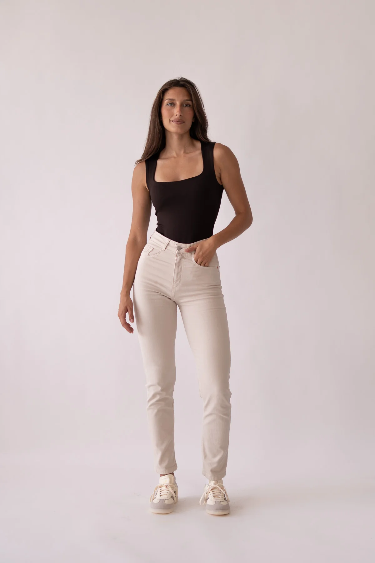 MOM TALL HIGH RISE - BEIGE