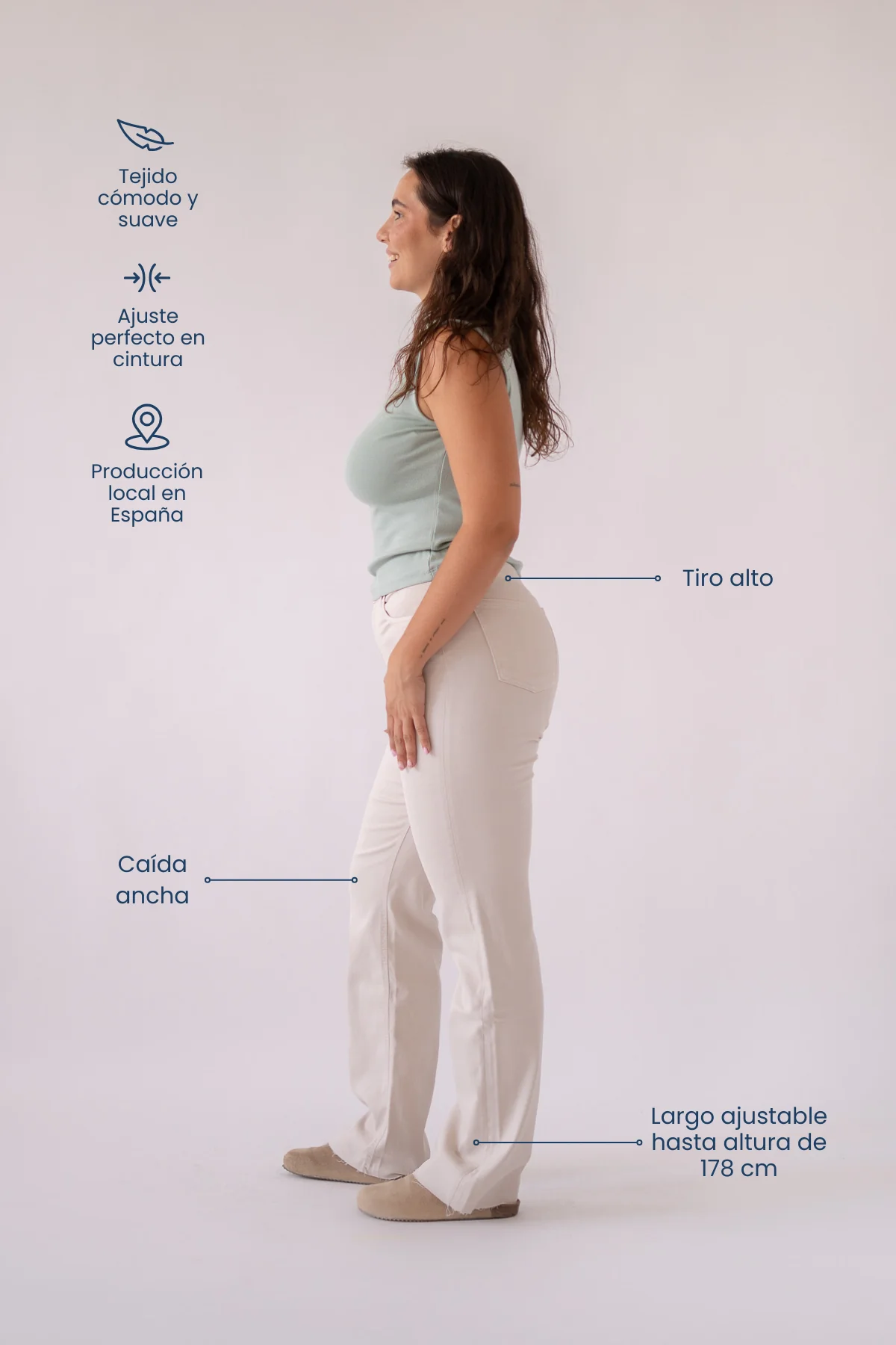 WIDELEG HIGH RISE - BEIGE - Image 2