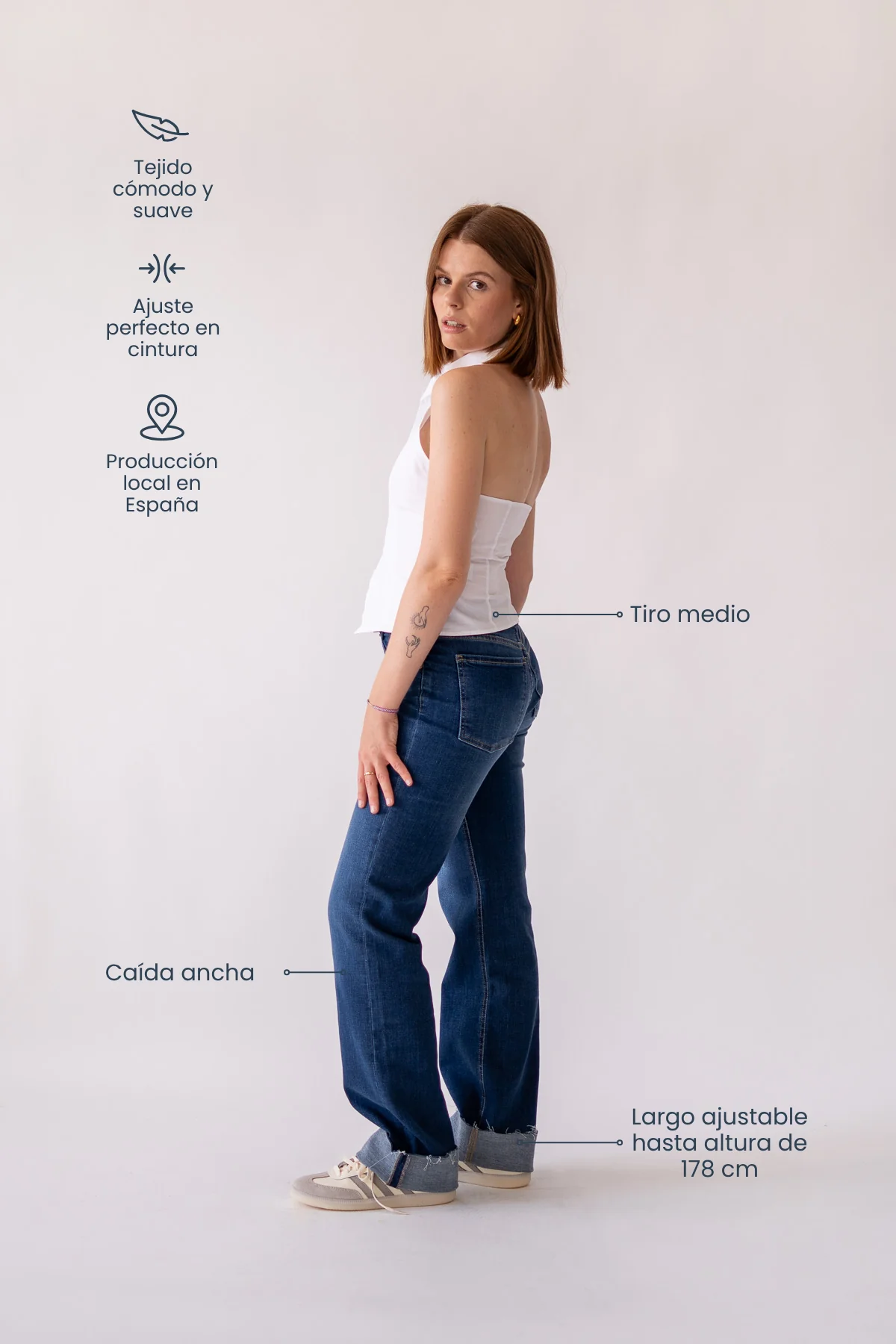 WIDELEG MID RISE - DARK BLUE - Image 2